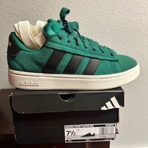 Adidas Green and Black Grand Court Sneakers